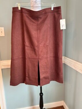 a new day Burgundy Midi Skirt with Front Vent